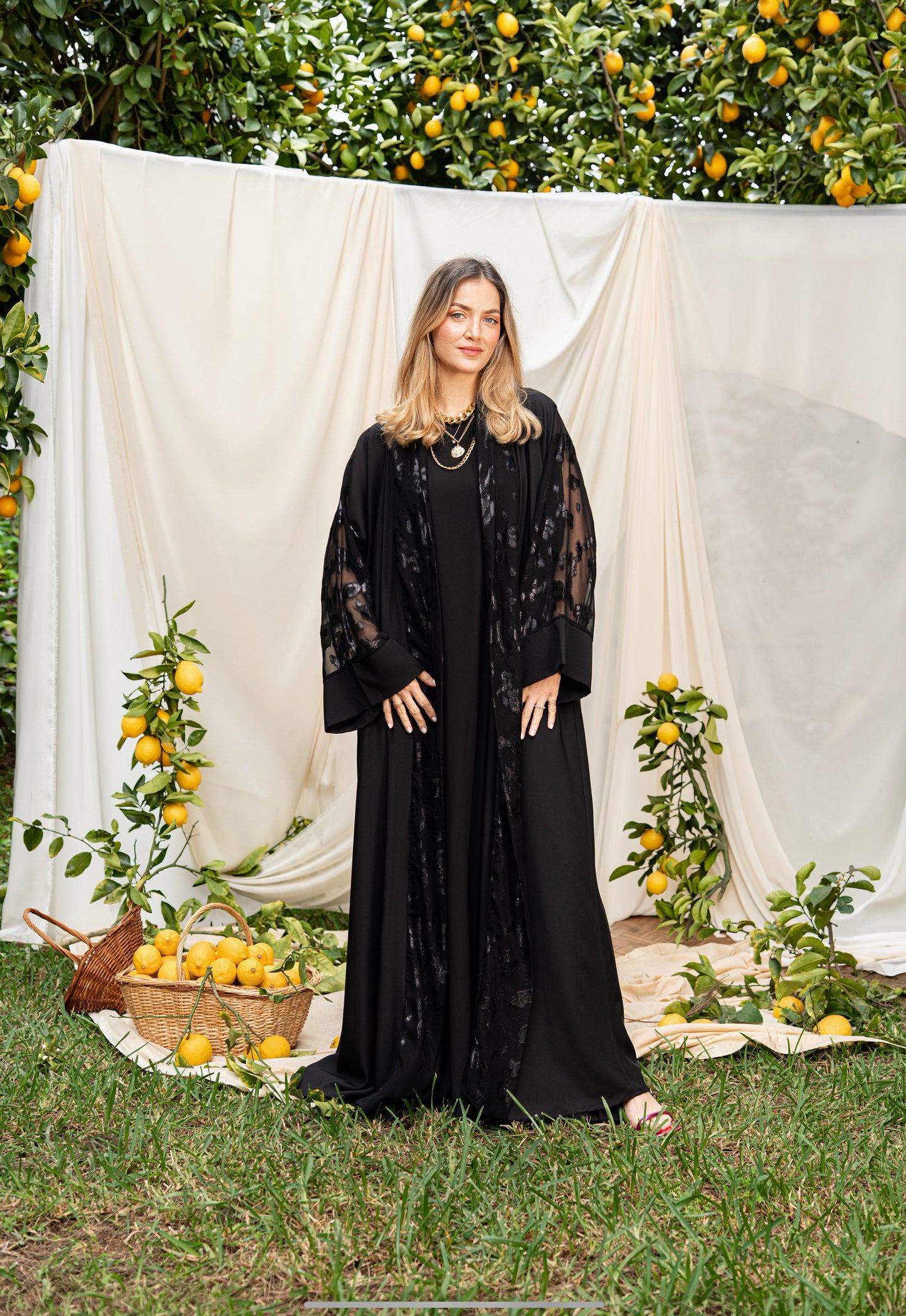 ABAYA NOIR MOUSSELINE NOIR