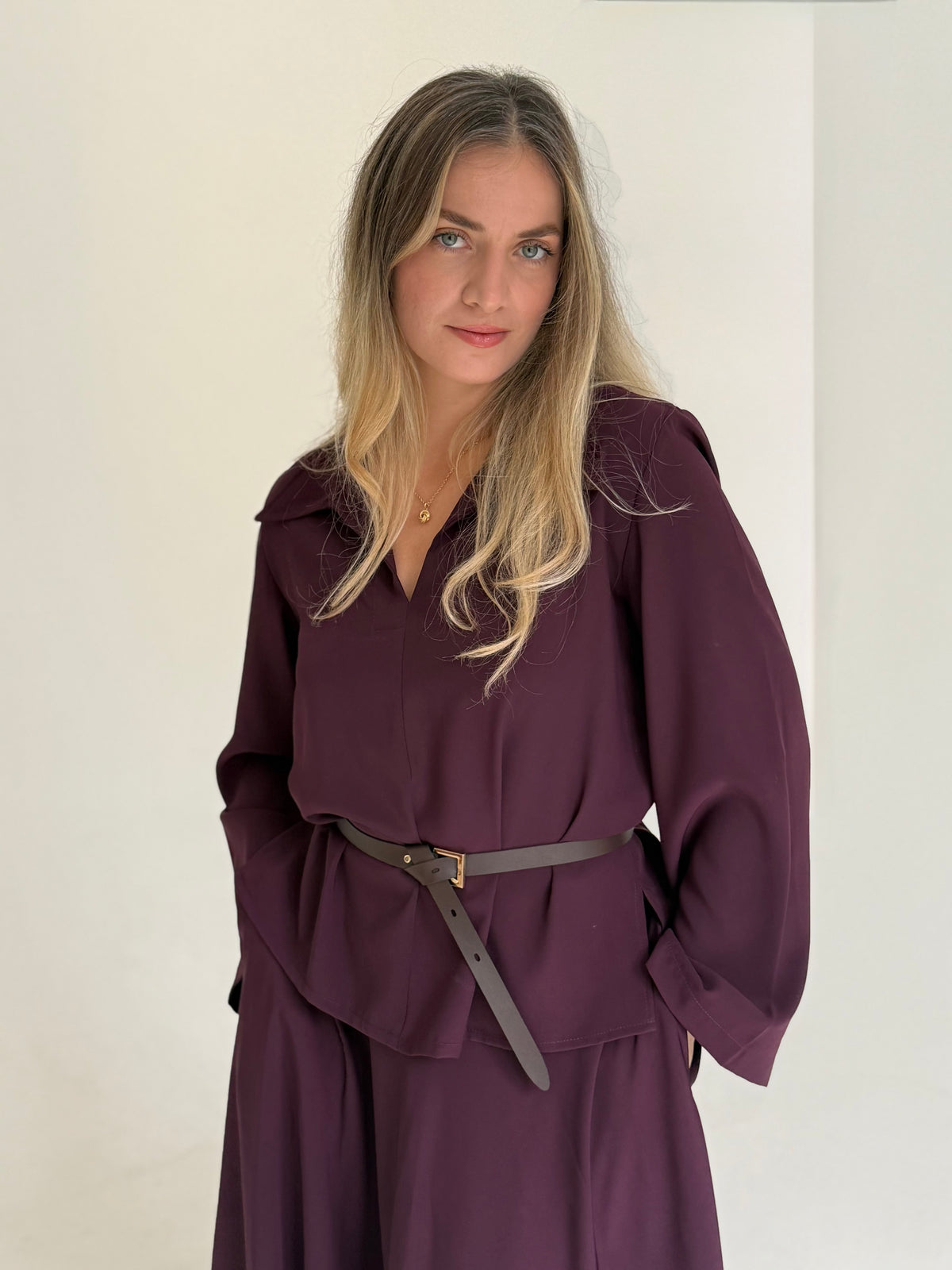 ENSEMBLE JUPE AUBERGINE