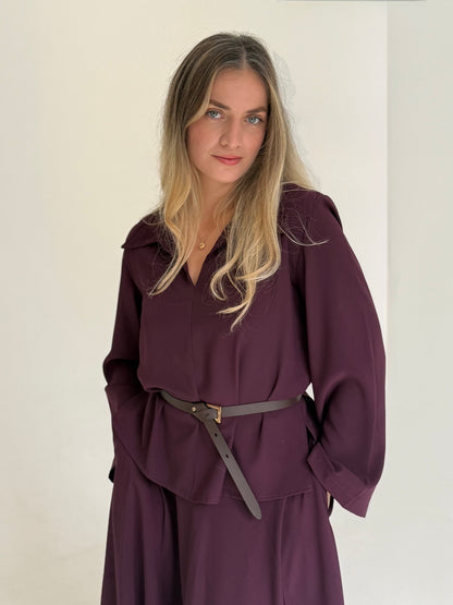 ENSEMBLE JUPE AUBERGINE