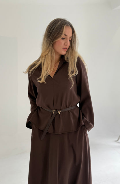 ENSEMBLE JUPE MARRON