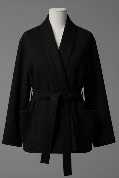 VESTE KIMONO EN CACHEMIRE NOIR