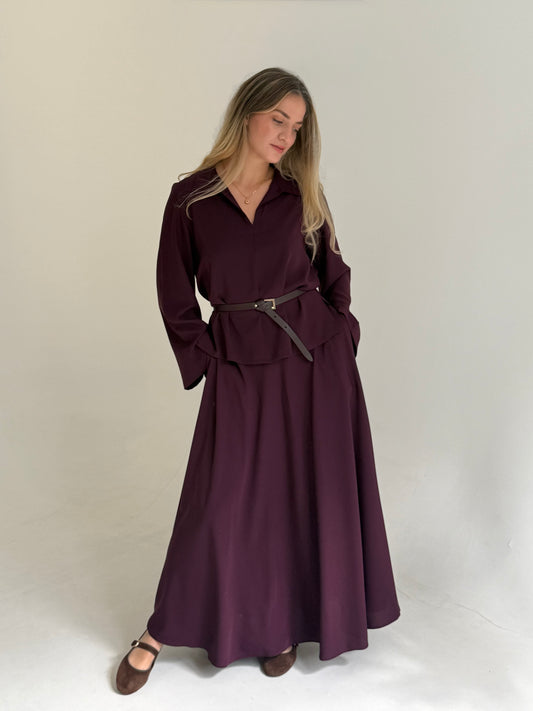ENSEMBLE JUPE AUBERGINE