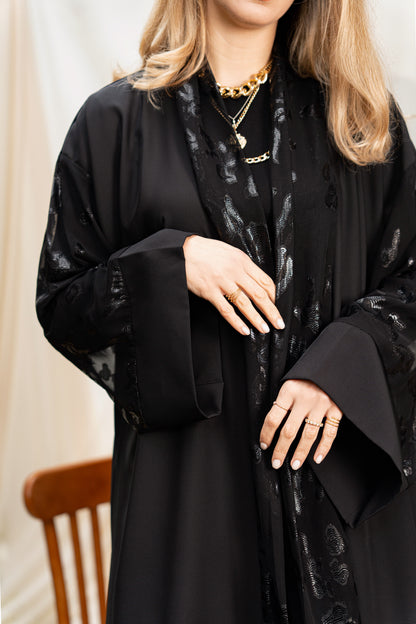 ABAYA NOIR MOUSSELINE NOIR