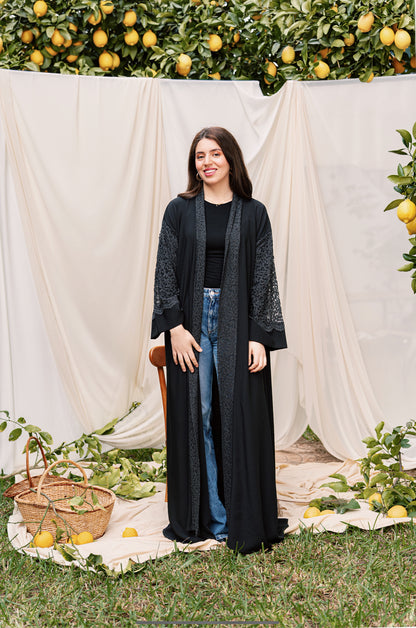 ABAYA NOIR EN DENTELLE