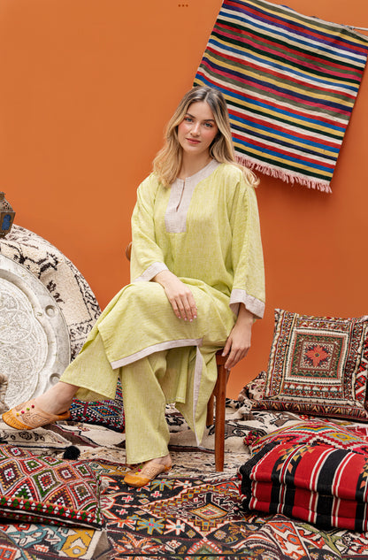 ENSEMBLE EN LIN VERT