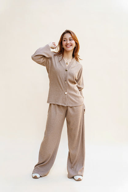 ENSEMBLE BOUTONS DORES BEIGE