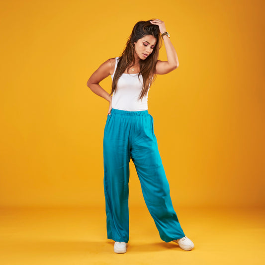 PANTALON FLUIDE BLEU