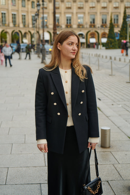 VESTE BOUTONS DORE NOIR