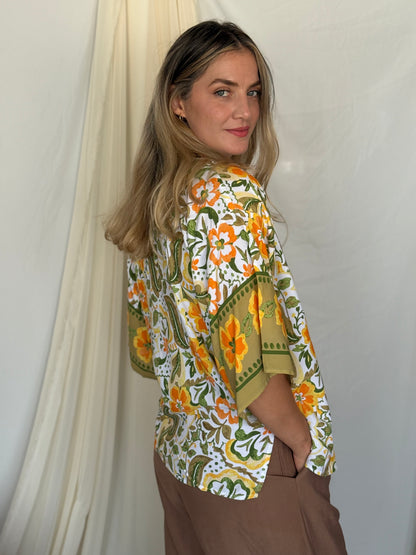 CHEMISE SUNSET VERT-JAUNE