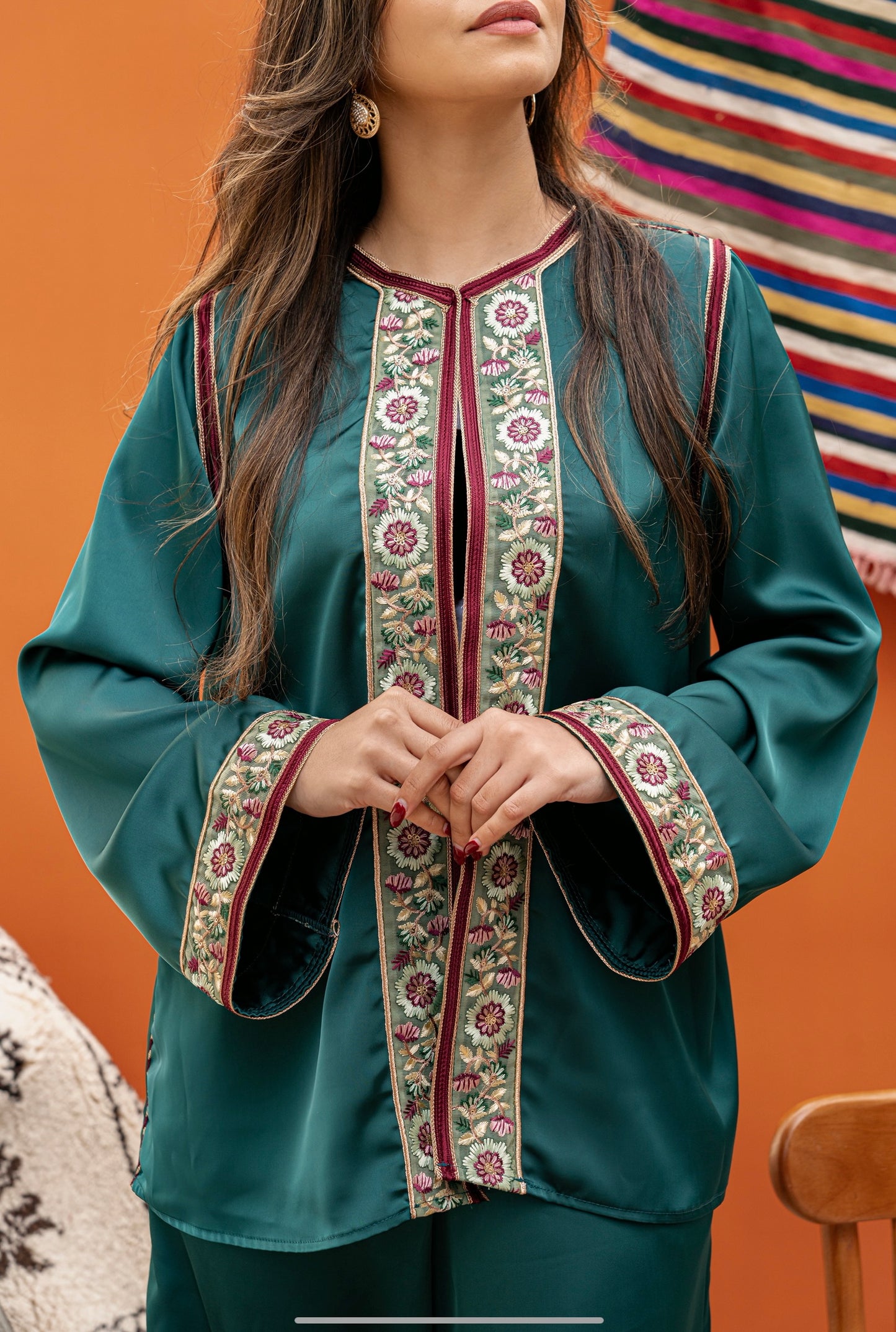 ENSEMBLE EN SATIN VERT