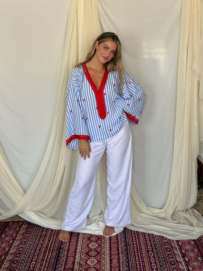 ENSEMBLE CERISE BLEU