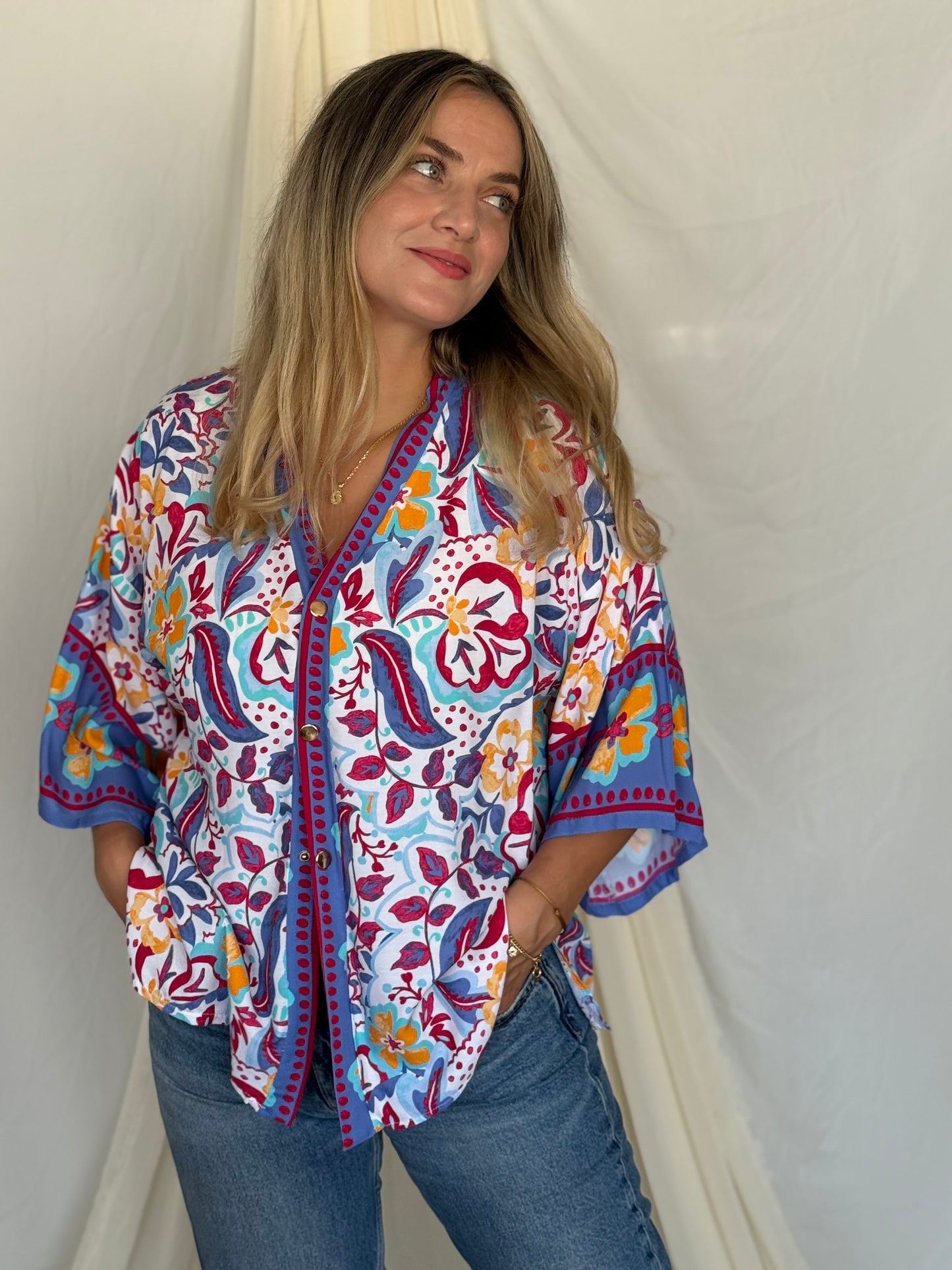 CHEMISE SUNSET BLEU-VIOLET