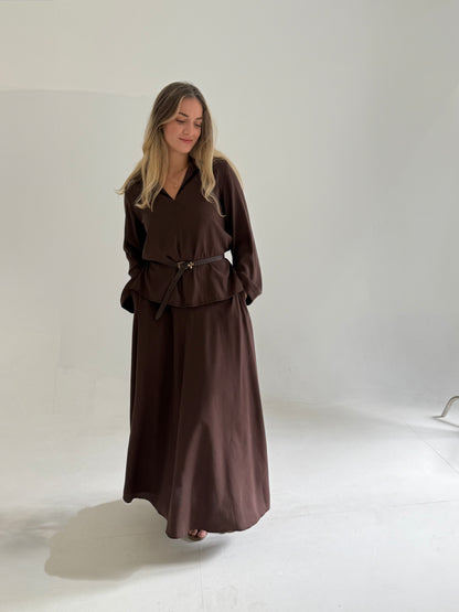 ENSEMBLE JUPE MARRON