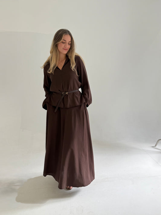 ENSEMBLE JUPE MARRON