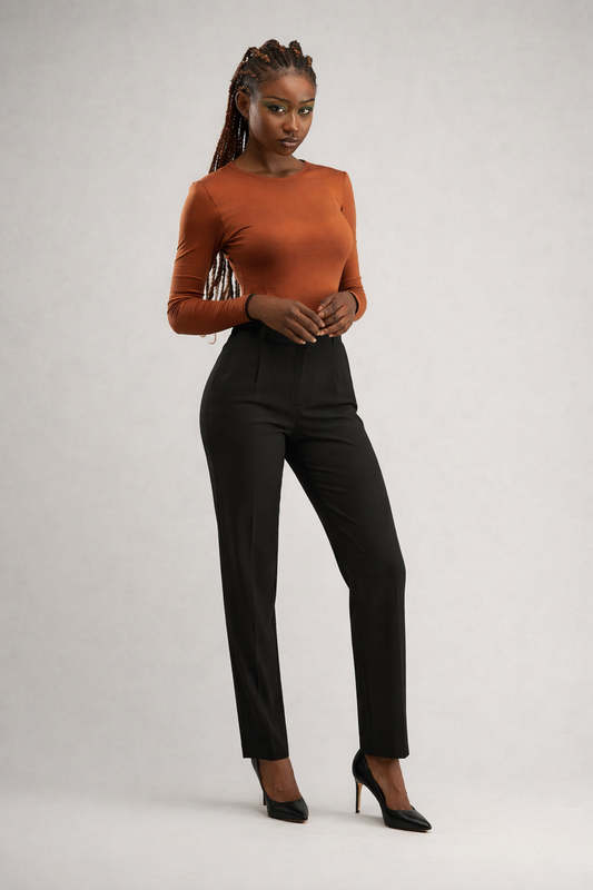 BODY MARRON MANCHES LONGUES