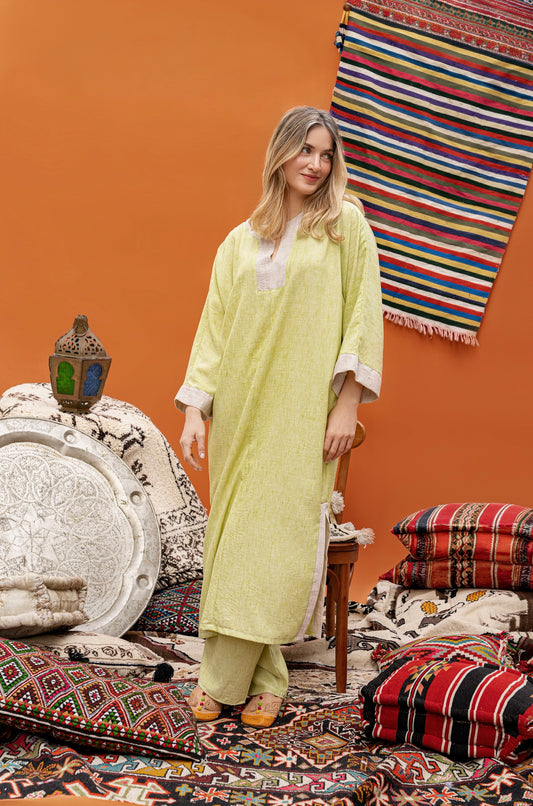 ENSEMBLE EN LIN VERT