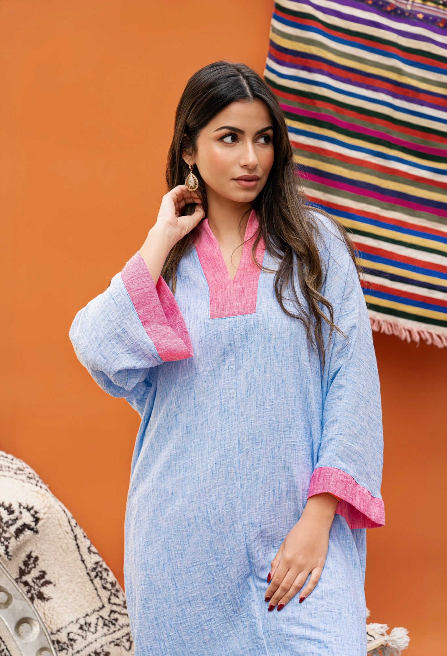 ENSEMBLE EN LIN BLEU