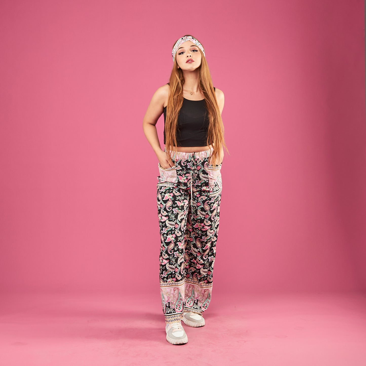 PANTALON FLUIDE A FLEURS
