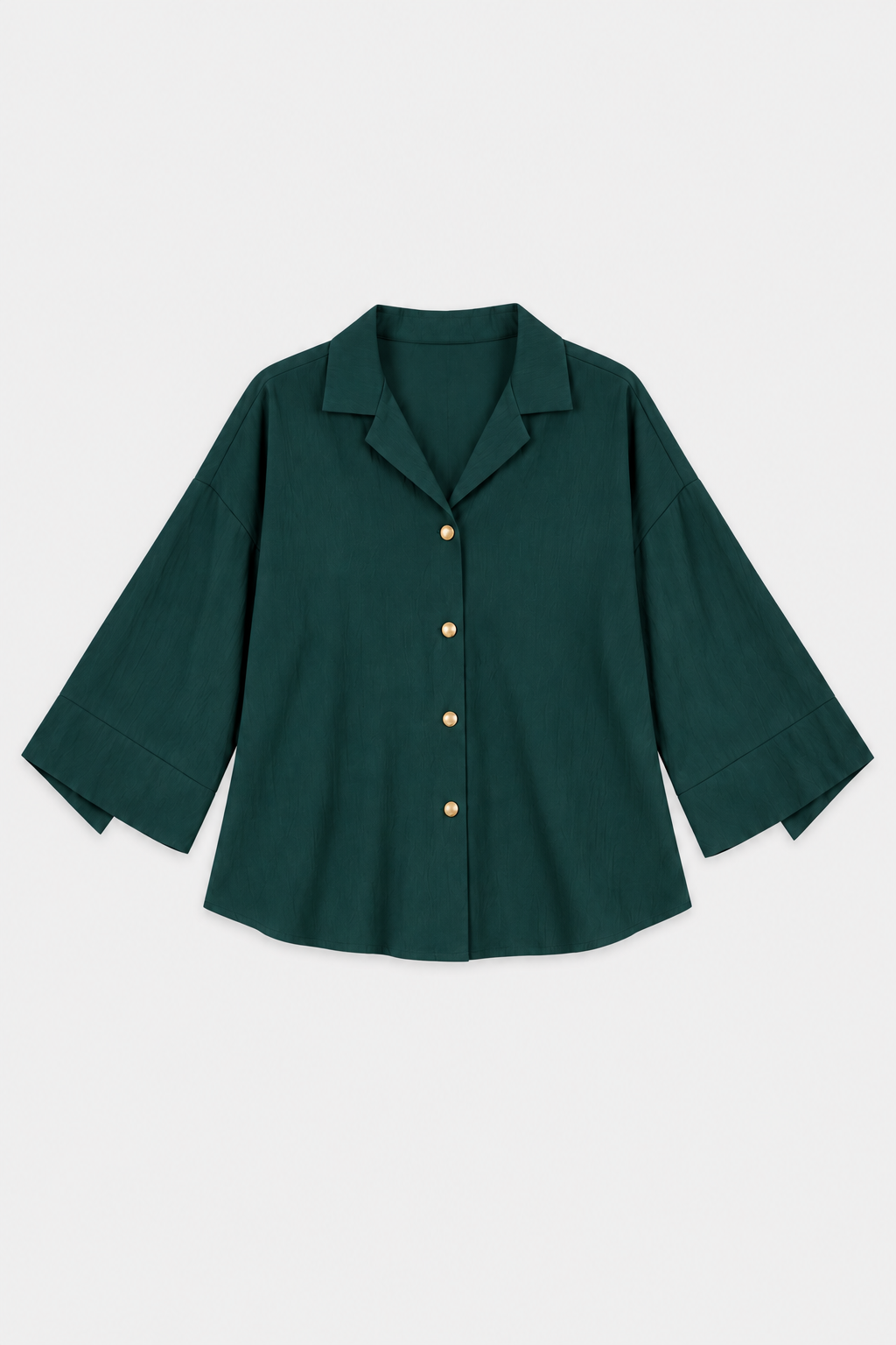 ENSEMBLE EN LIN FROISSE VERT