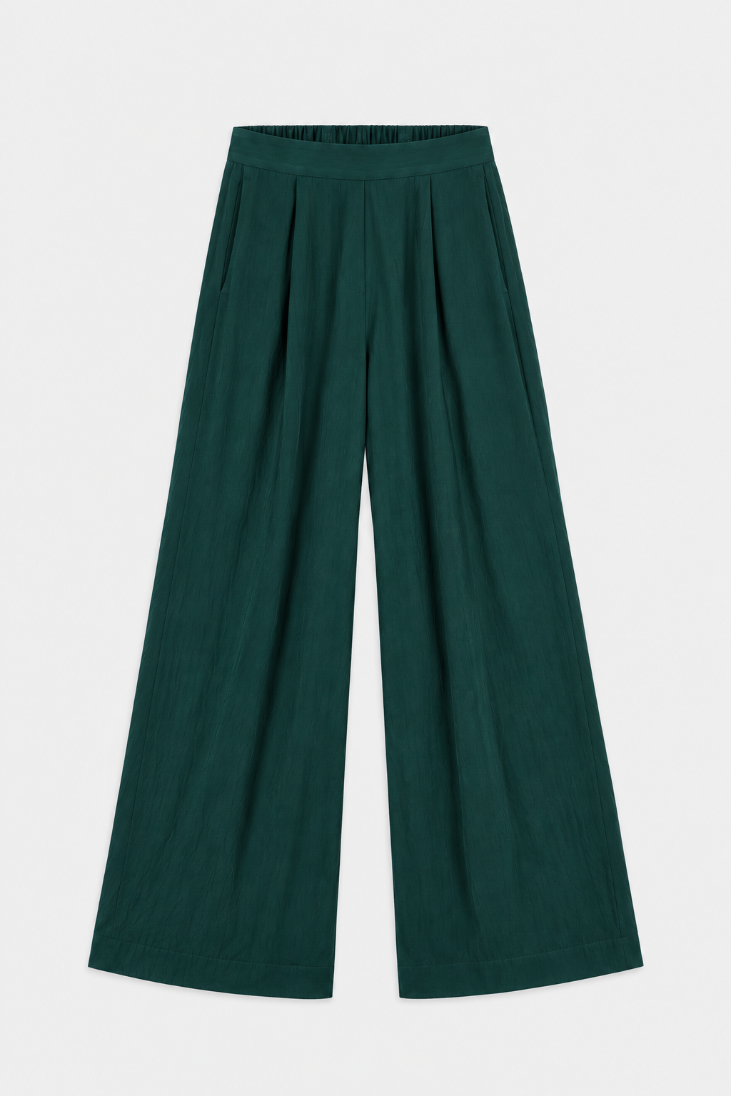 ENSEMBLE EN LIN FROISSE VERT