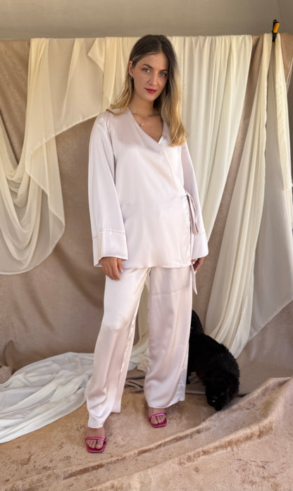 ENSEMBLE EN SATIN ROSE