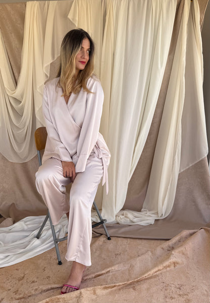 ENSEMBLE EN SATIN ROSE