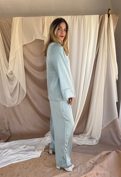 ENSEMBLE EN SATIN VERT