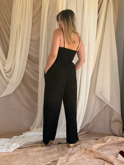 PANTALON EN LIN NOIR