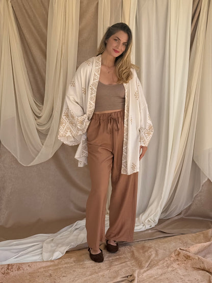 ENSEMBLE KIMONO BRODE BLANC