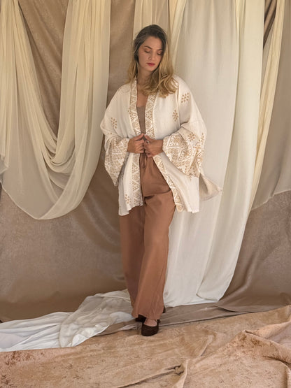 ENSEMBLE KIMONO BRODE BLANC