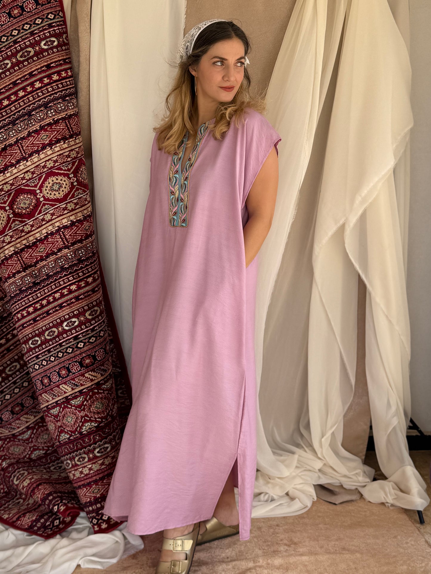 ROBE D'HOTESSE ROSE CLAIR