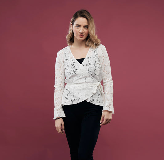 CHEMISE BLANC A TROUS