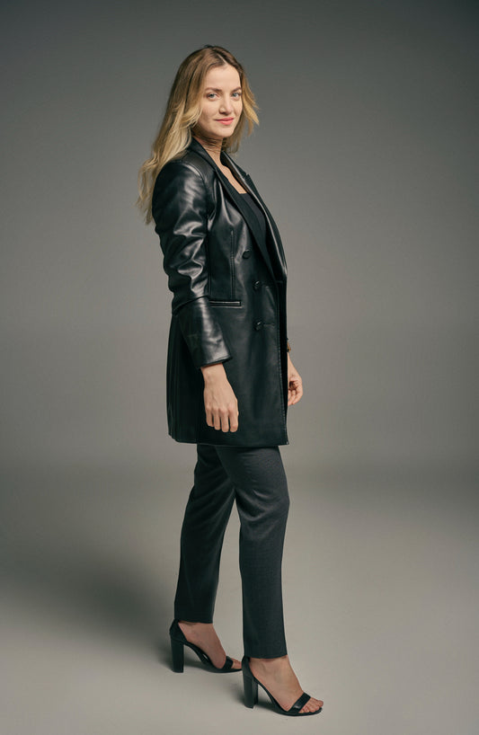 VESTE SEMI CUIRE