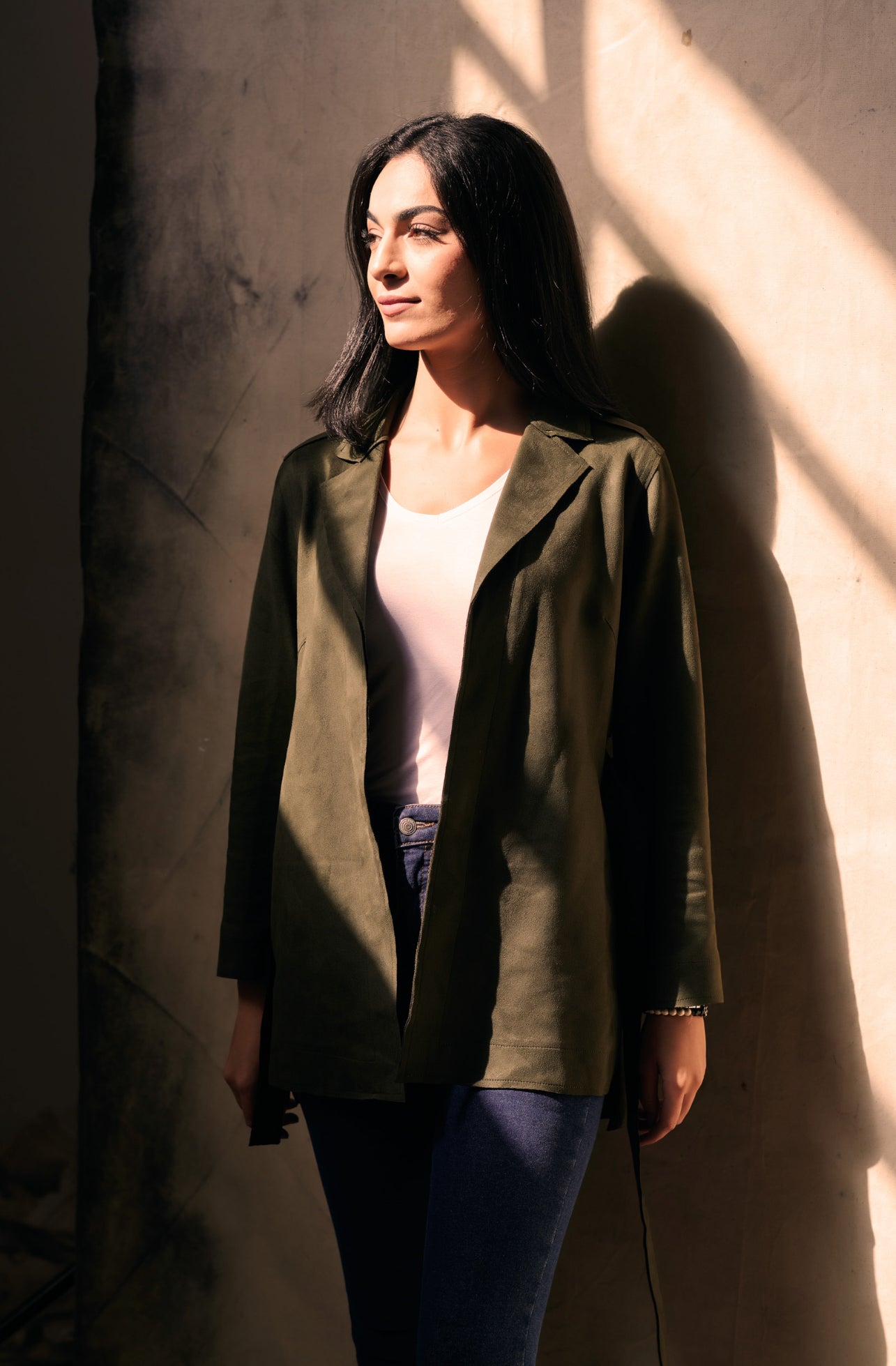 VESTE EN DAIN VERTE