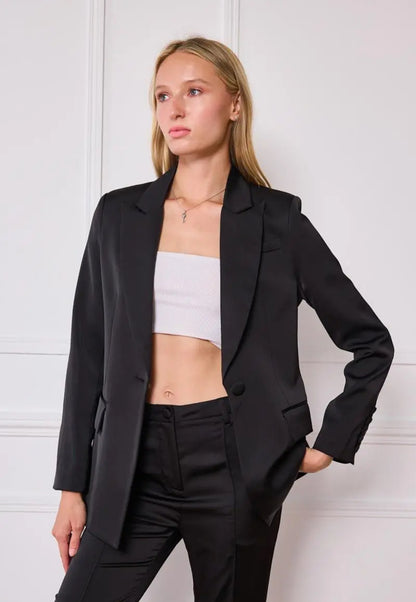 VESTE NOIR SATIN