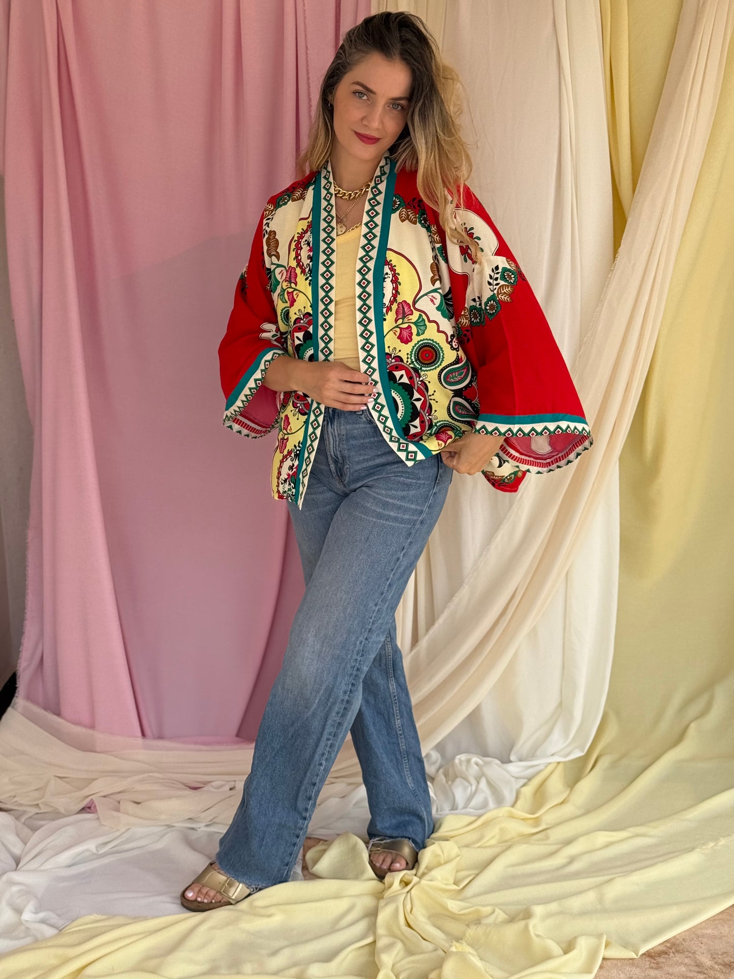 KIMONO MANDALA ROUGE