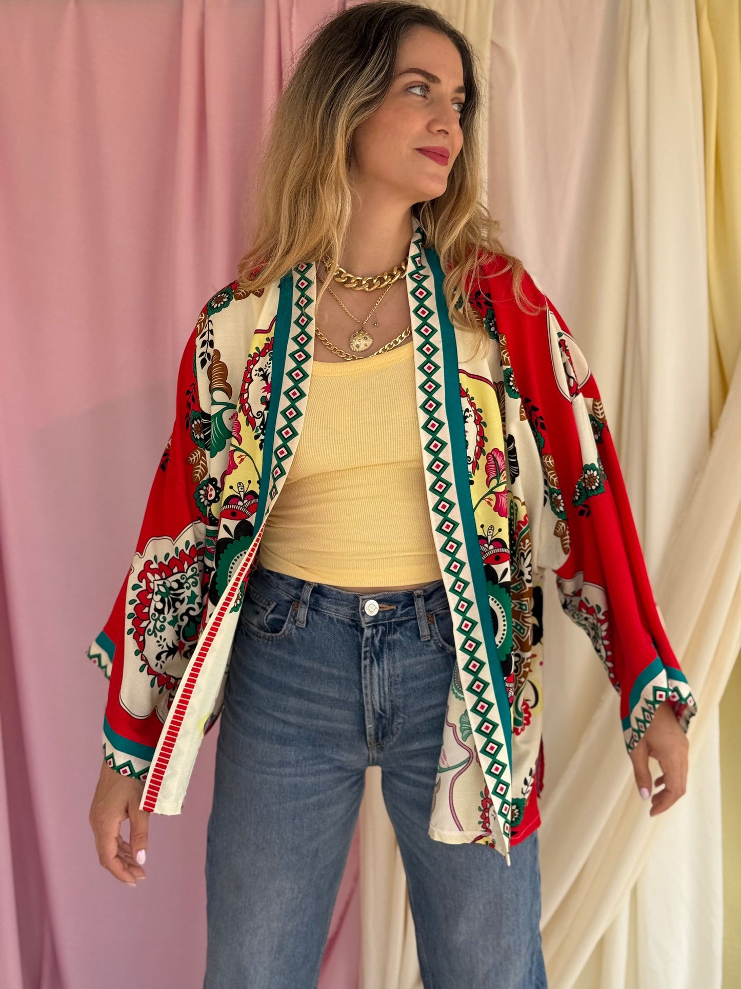 KIMONO MANDALA ROUGE