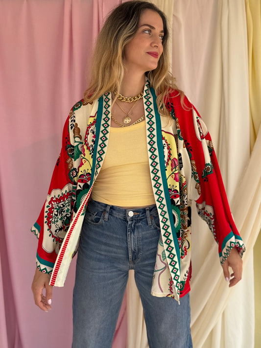 KIMONO MANDALA ROUGE