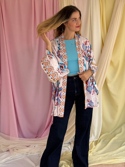 KIMONO FLORA BLEU