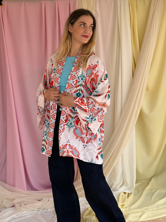 KIMONO FLORA ROUGE