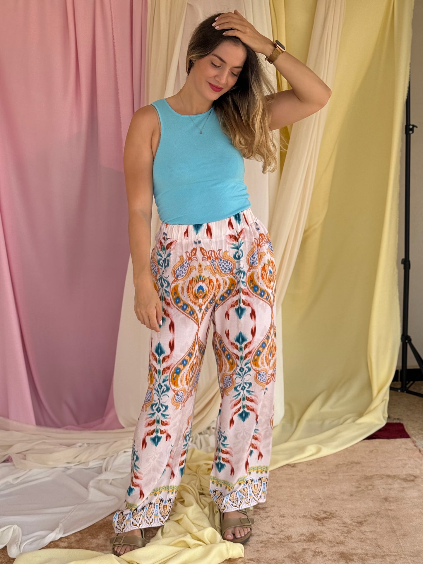 PANTALON FLORA JAUNE