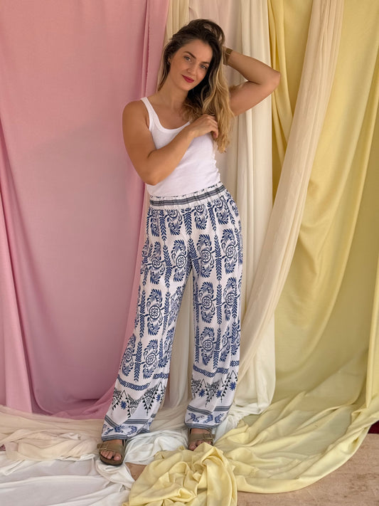 PANTALON OLIVE BLEU FONCEE
