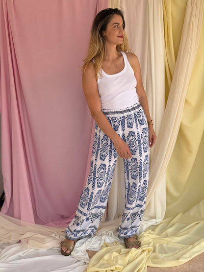 PANTALON OLIVE BLEU FONCEE