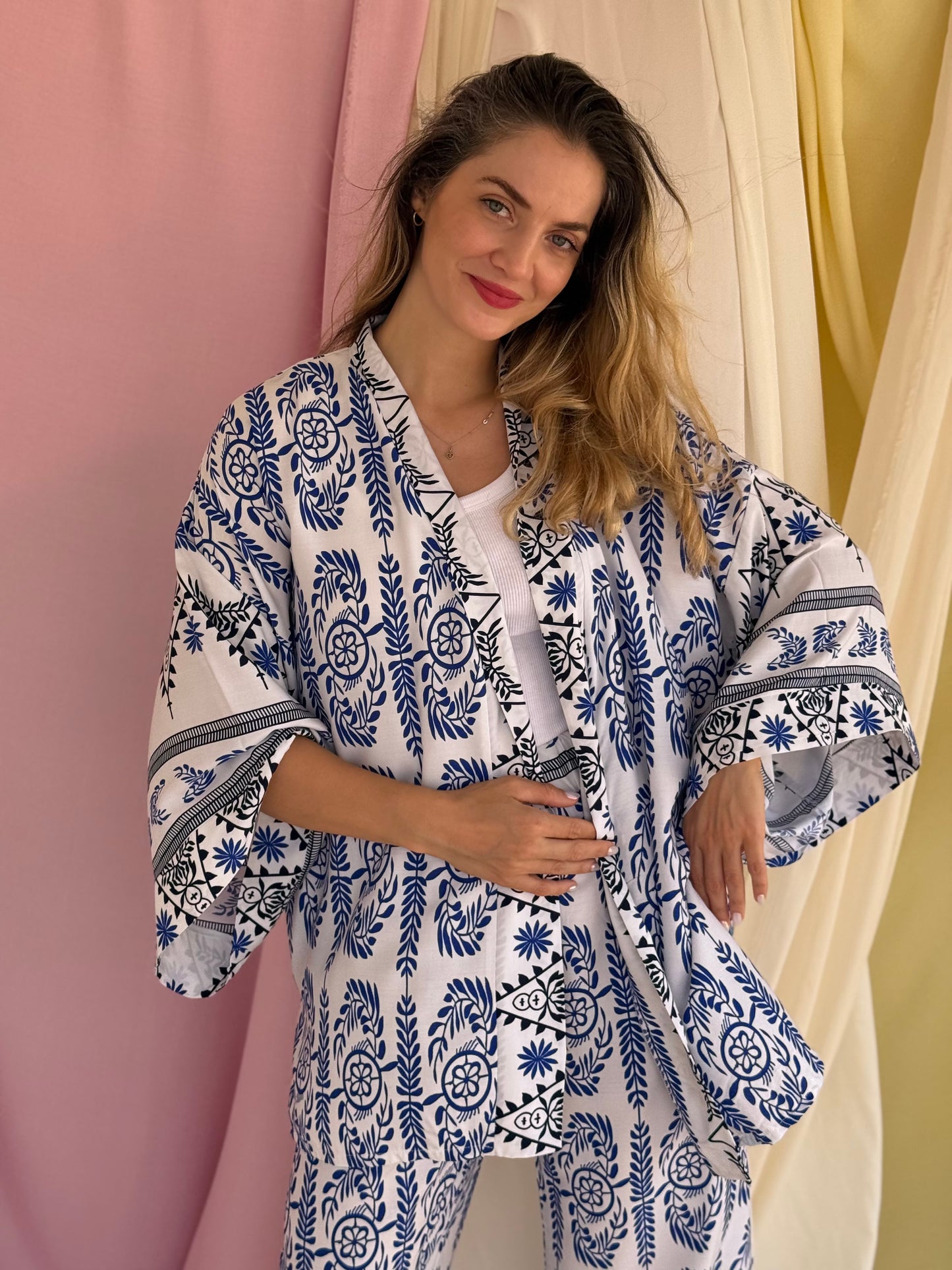 ENSEMBLE OLIVE BLEU FONCEE