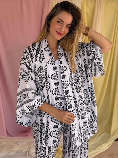 KIMONO OLIVE NOIR