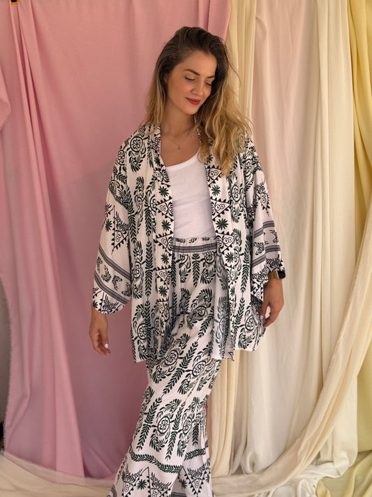 KIMONO OLIVE VERT