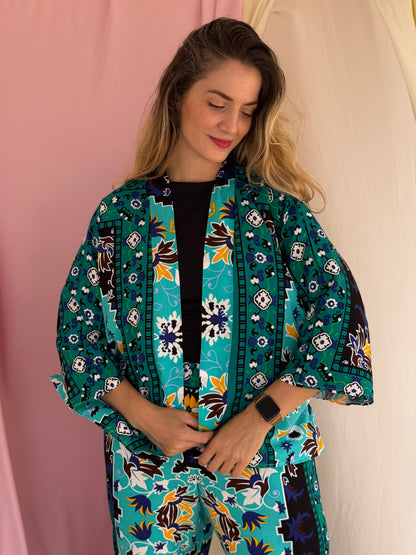 KIMONO MOSAIQUE BLEU