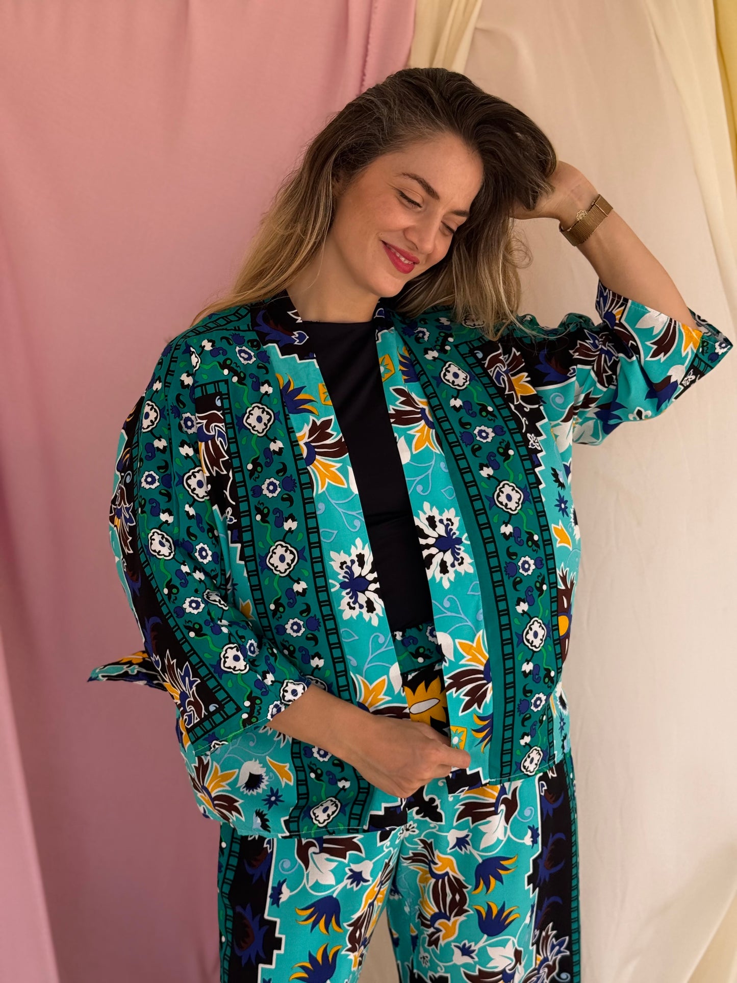 KIMONO MOSAIQUE BLEU
