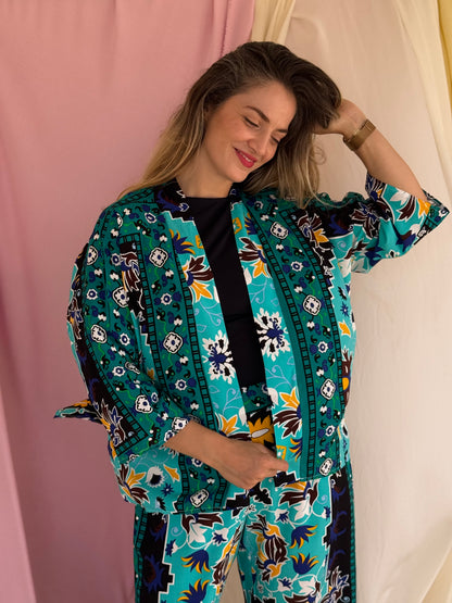 KIMONO MOSAIQUE BLEU