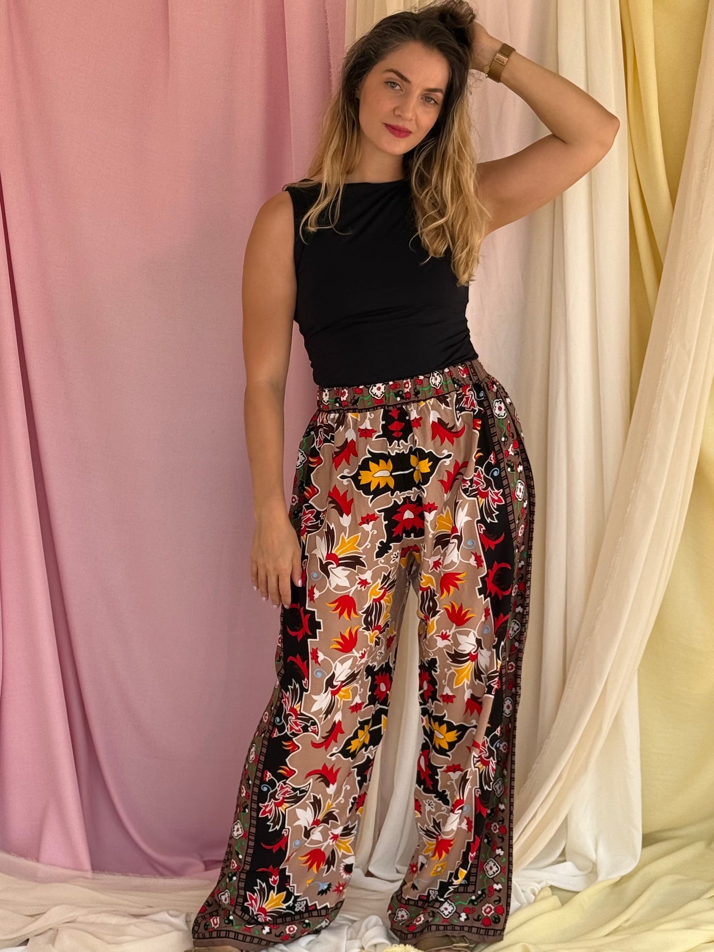 PANTALON MOSAIQUE MARRON